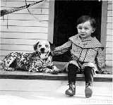 Walter and his pet Dalmation dog.</P